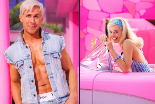 A photo shows Ryan Gosling in character as Ken from the new 'Barbie ...